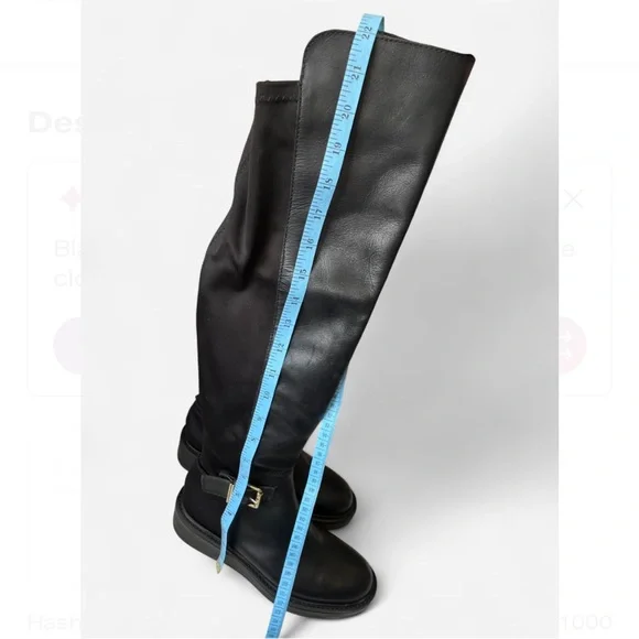 Dolce Vita Ember Black Leather Over the Knee Boots Size 6 - Picture 5 of 8
